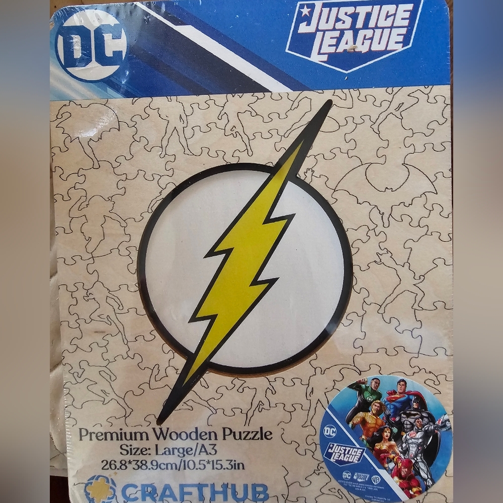 Crafthub New Wooden Puzzle DC Justice League Yellow Lightning Puzzle